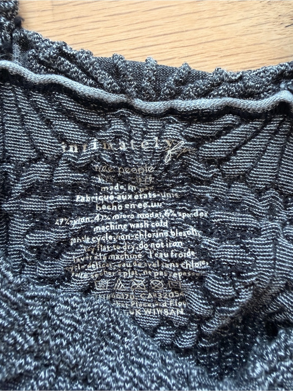 Free People Charcoal Gray Crochet Tank Top - Picture 2 of 3